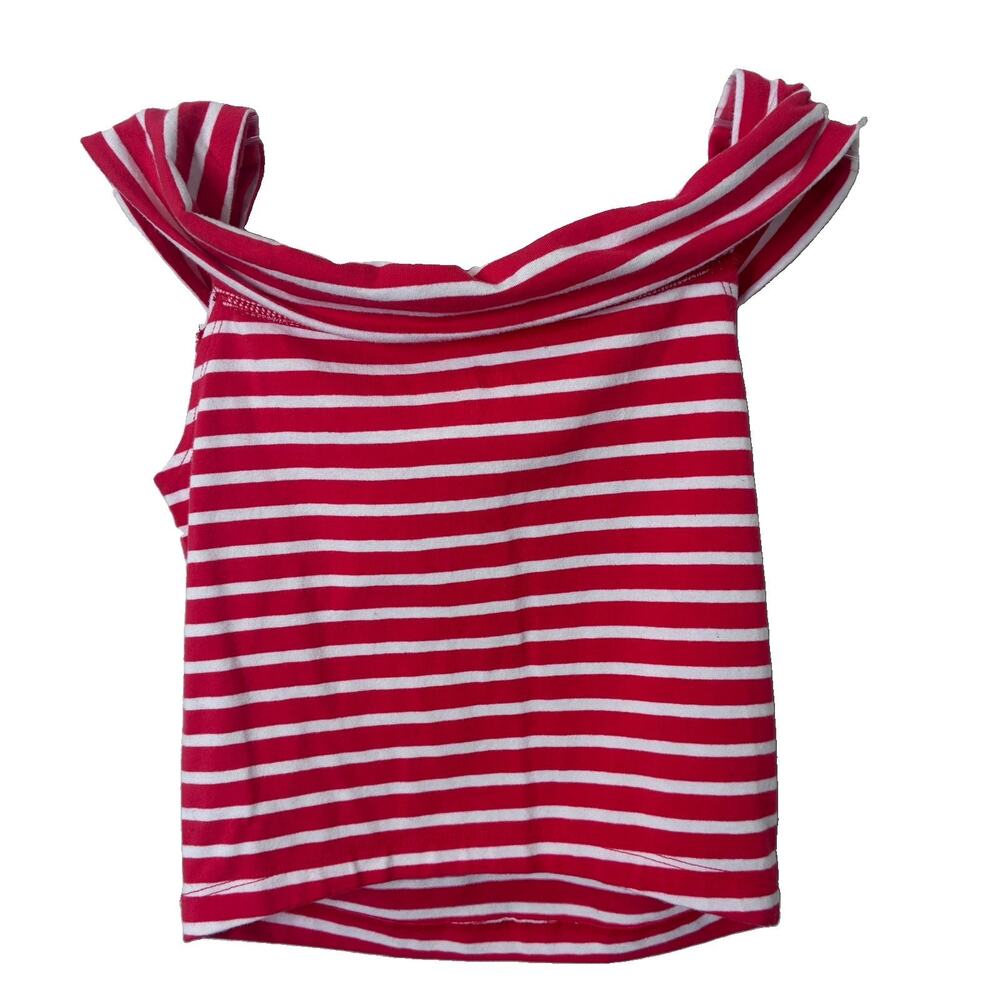Wild Fable Women's Red & White Striped Off Shoulder Crop Top Size XS